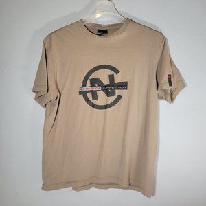 Vintage Nautica Competition TShirt Mens Tan Short Sleeve Size Medium